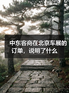 中东客商在北京车展的订单，说明了什么
